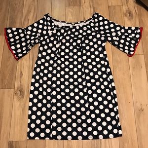 Navy + White Polka Dot Dress